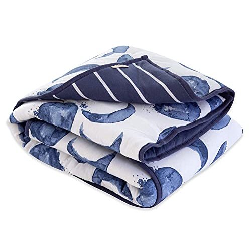 Burt's Bees Baby Infant Reversible Quilt Blanket, Jersey Knit, Soft, 100% Organic Cotton Blankets, with 100% Polyester Fill for Warm Padding, Size 37 x 46 Inch