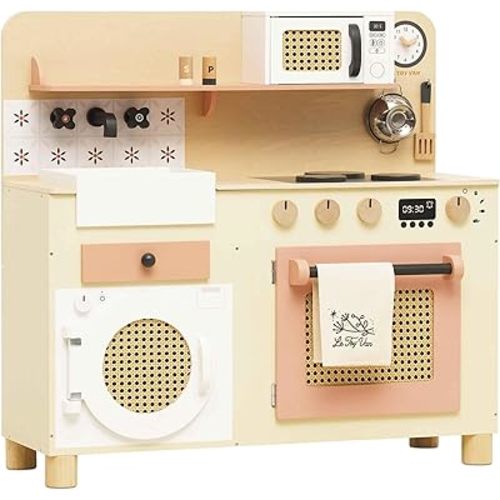 Le Toy Van – Large Wooden Kitchen Furniture Set | Grand Kitchen Cabinet and Appliance Pretend Play Set – Suitable for 36+ Months