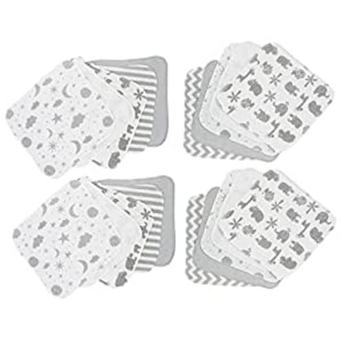 Amazon.com : Spasilk Washcloth Wipes Set for Newborn Boys and Girls, Soft Terry Washcloth Set, Pack of 20, Gray Celestial : Baby