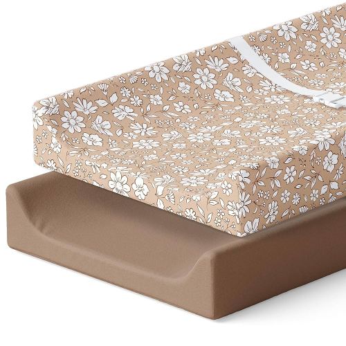 Pobibaby - 2 Pack Premium Changing Pad Cover - Ultra-Soft Jersey Knit, Stylish Ocean Pattern, Safe and Snug for Baby (Meadow)