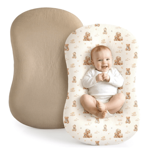 Termichy Baby Lounger Covers for Newborns: Muslin Lounger Pillow Covers Fit for Snuggle Me for Cozy Naps at Home or On The Go