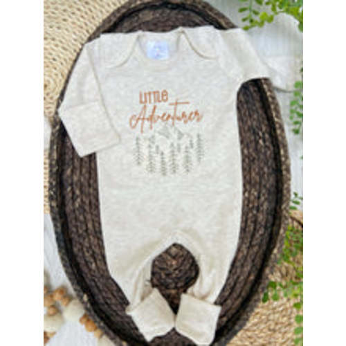 Baby Boy Outdoors Outfit | Oatmeal Romper - Little Adventurer – Wonderfully Made