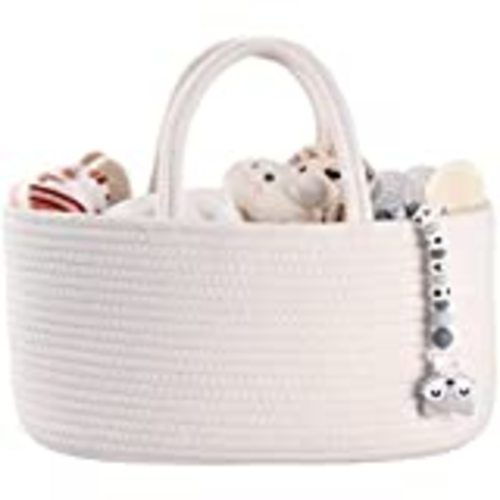 Amazon.com: ABenkle Baby Diaper Caddy, Nursery Storage Bin and Car Organizer for Diapers Wipes, Cotton Rope Basket Changing Table Caddy