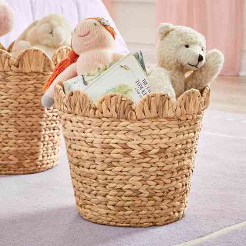 Scalloped Wicker Storage Baskets (Set of 2)