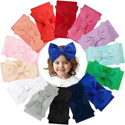 YanJie Infant, Newborn & Toddler Hair Accessories - Pretty Bow Headbands in Pink, Red & Blue