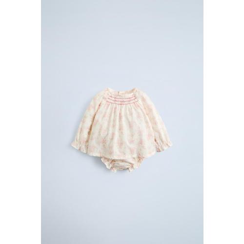 FLORAL BLOUSE AND PANTIES - Pink | ZARA United States