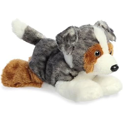 Aurora® Adorable Mini Flopsie™ Australian Shepherd Stuffed Animal - Playful Ease - Timeless Companions - Multicolor 8 Inches