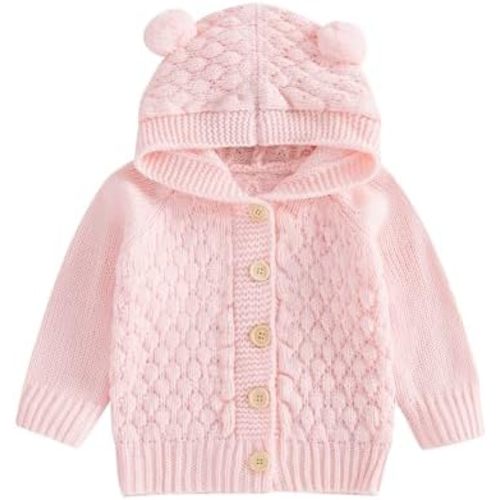 Baby Girl Boy Button Down Hooded Cardigan Winter Warm Sweater Long Sleeve Jumpers Coats Knitted Hoodies Clothes