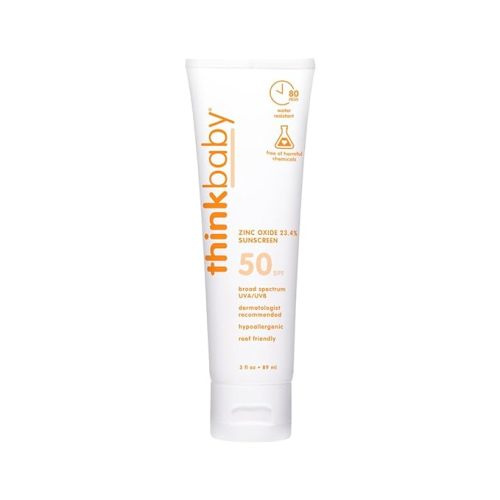 Thinkbaby SPF 50+ Baby Mineral Sunscreen – Safe, Natural – Vegan Baby Sunscreen Lotion, 3 Oz. (Pack of 1)