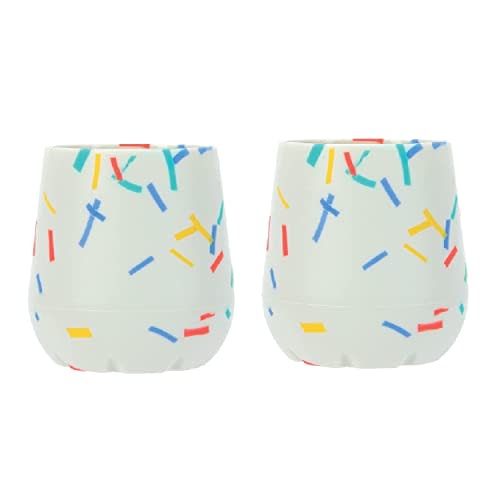 Nuby Silicone Confetti/Sprinkles First Open Training Cup for Baby - 2oz, 6+ Months - 2 Count