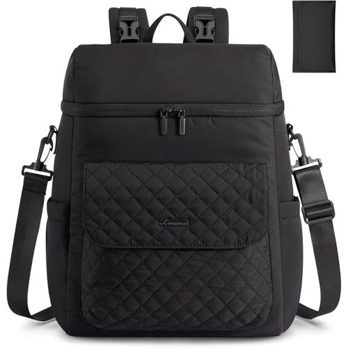 LOVEVOOK Diaper Bag Backpack, 3 in 1 Baby Bag with Changing Pad & Detachable Straps, Large Diaper Backpack for Mom Dad with Stroller Buckles, Black