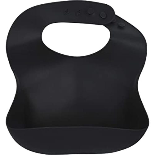Three Little Tots Modern Silicone Baby Bib – Adjustable Fit Waterproof Catch Bibs (
