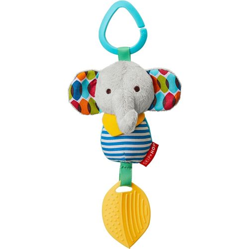 Skip Hop Bandana Buddies Baby Activity Chime & Teether Stroller Toy, Elephant, 3x2.5x7 Inch (Pack of 1)
