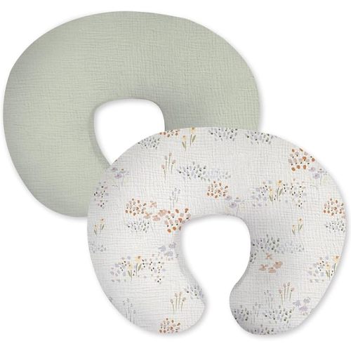 Little Grape Land Muslin Nursing Pillow Covers 2 Pack, 100% Cotton Removable Breastfeeding Pillow Covers, Feeding Pillow Slipcovers for Baby Boys & Girls, (Dew)