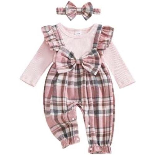 YINGISFITM Newborn Baby Girl Clothes Long Sleeve Romper One Piece Jumpsuit Fall Winter Infant Outfits 0 3 6 9 12 18 Months