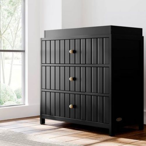 Graco Teddi 3-Drawer Dresser with Removable Topper - Black