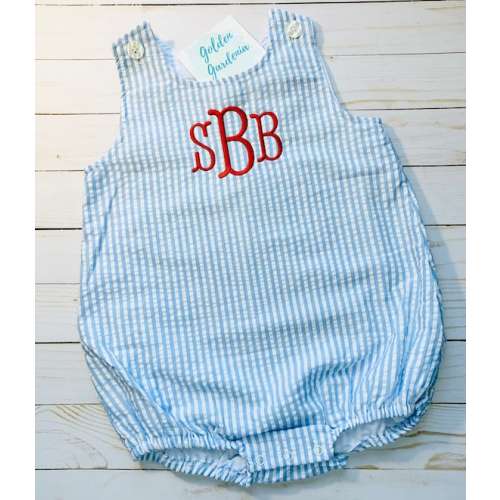 Seersucker Bubble Personalized Baby Bubble Sun Bubble With Name blue Seersucker Blue Seersucker Monogrammed Bubble - Etsy