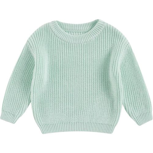 Karwuiio Toddler Baby Girl Boy Knit Sweater Round Neck Long Sleeve Pullover Sweatshirt Fall Winter Clothes