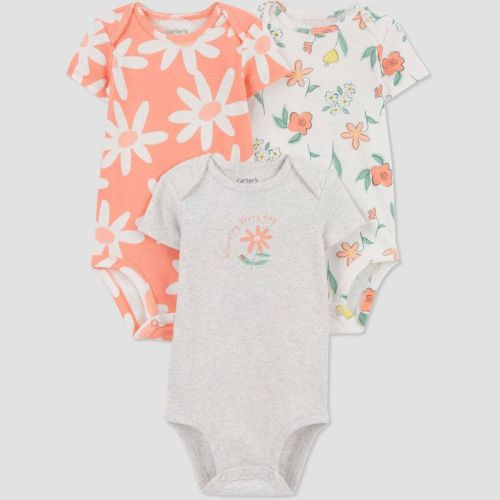 Carter's Just One You® Baby Girls' 3pk Bodysuit, Color: Coral Orange, Size: 3M