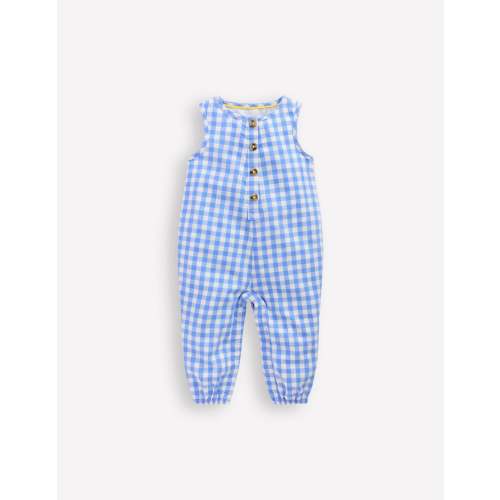 Woven Romper-Blue Gingham
