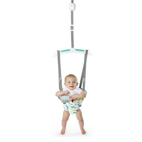 Bright Starts Baby Activity Bouncer, Playful Parade Door Jumper with Taggies, Jump Frame for Doorway
