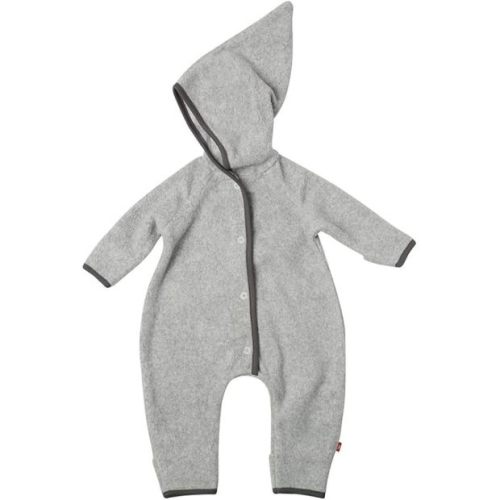 Zutano Zutano Baby Cozie Fleece Elf Romper - 3 Months - Heather Gray