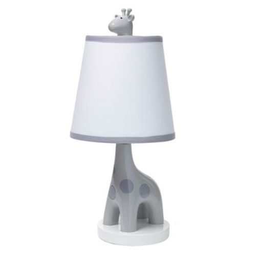 Lambs & Ivy Giraffe And A Half Gray/white Nursery Lamp With Shade And Bulb