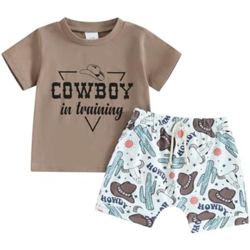 Engofs Toddler Baby Boy Summer Clothes Short Sleeve T-Shirt Tops Shorts Set 2Pcs Casual Outfit