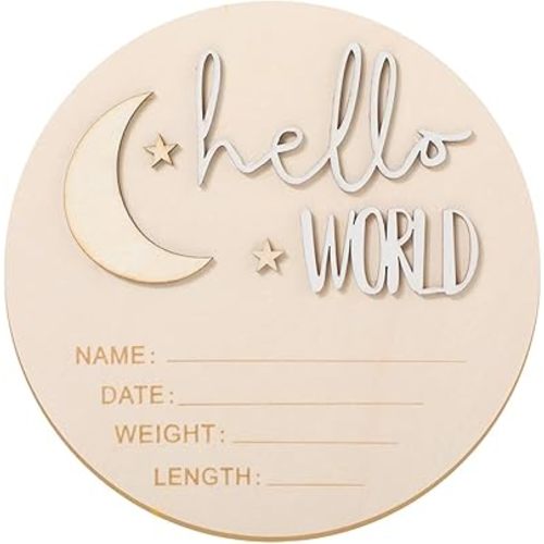 Hello World Newborn Sign, Baby Announcement Sign, Newborn Announcement Sign, Birth Announcement Sign for Hospital, Newborn Welcome Sign, Name Announcement Sign, Hospital Door Sign for New Baby Girl