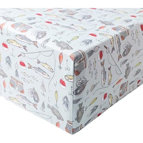 Copper Pearl Premium Knit Baby Crib Sheets for Standard Mattresses, Breathable and Soft, Trout