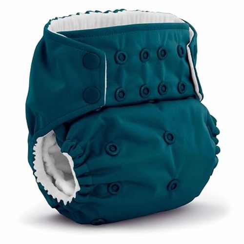 Kanga Care Rumparooz G3 Stay Dry Cloth Diaper Reusable One Size Pocket Diaper Patented Inner Double Gusset 2 pcs Microfiber Insert Soaker (6-55+ lbs) - Caribbean