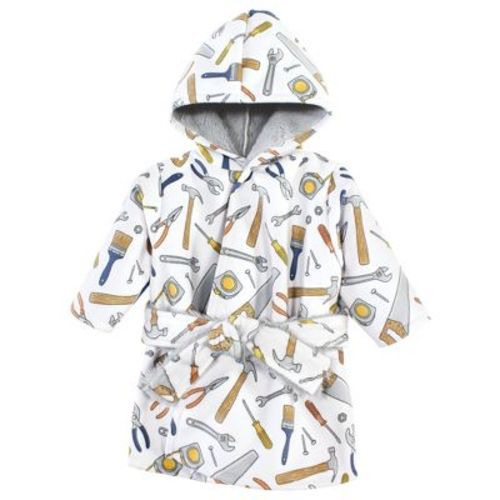 Hudson Baby Infant Boy Mink with Faux Fur Lining Pool and Beach Robe Cover-ups, Construction Work, 0-6 Months