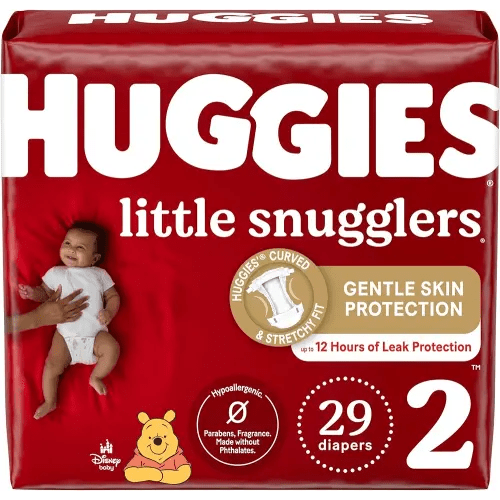 Huggies Size 2 Diapers, Little Snugglers Baby Diapers, Size 2 (12-18 lbs), 29 Count