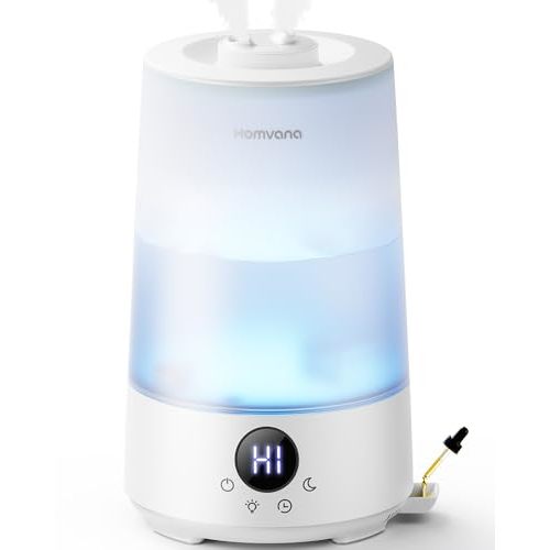 Homvana 3.6L Cool Mist Humidifiers for Bedroom, Large Room, Home, Whole House, Office, Living Room, 34H Top Fill Easy to Clean, Humidifier for Baby, Nursery, Infants, Kids, Toddlers, BPA-Free (White)