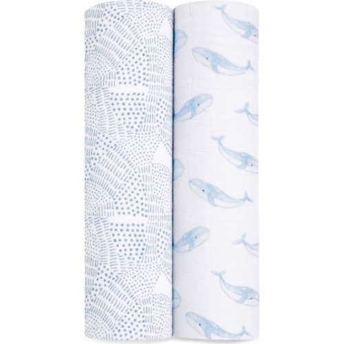 Assorted 2-Pack Organic Cotton Muslin Swaddling Cloths