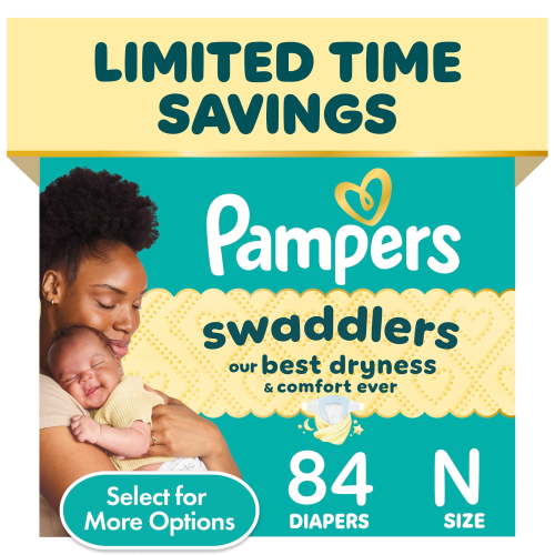 Free Shipping! Pampers Baby Diapers Size Newborn 84 Count with Leak Protection and Moisture Control
