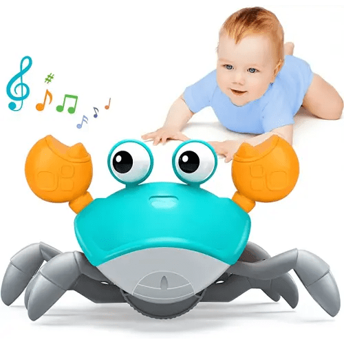 Aitbay Crawling Crab Baby Toy - Gifts for 3 4 5 Years Old Tummy Time Baby Walking Toys 6-12 12-18 LED Music Light Rechargeable Sensory Toys for 3-6 6-12 Infant Toddler Boys Girls Birthday Gifts