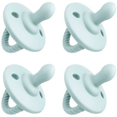 Pacifier 4 pack Soother for Newborns 100% Food Grade Soft Silicone by Comfy Cubs Months