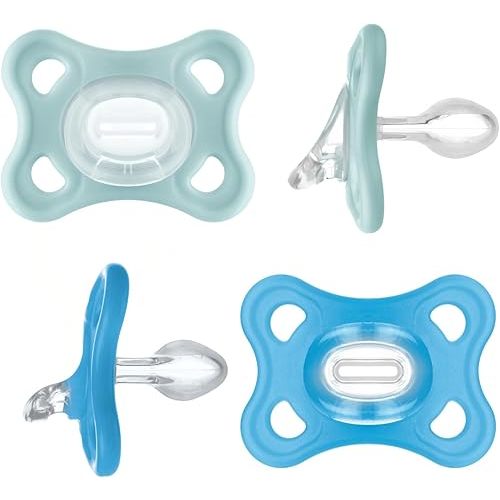 MAM Comfort Baby Pacifiers, Lightweight One-Piece Full Silicone Binky for Newborns 3-12 Months, BPA-Free, Easy to Clean Pacifier, Best for Breastfed Babies, 4 Count Binkies