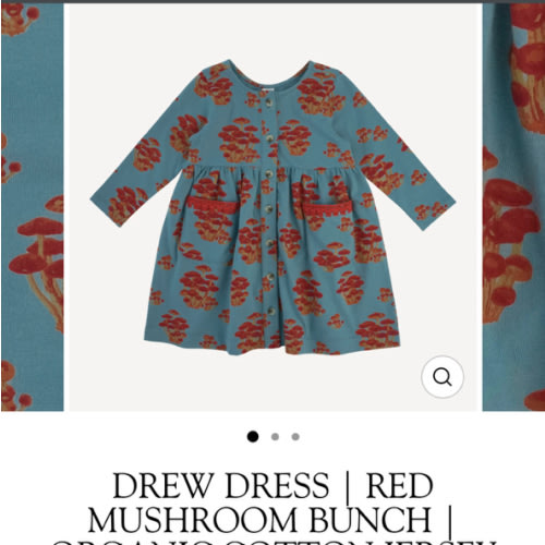 drew dress | red mushroom bunch | organic cotton jersey