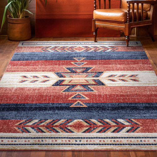 Union Rustic Crimson Southwestern Medallion Tribal Pattern Area Rug & Reviews | Wayfair
