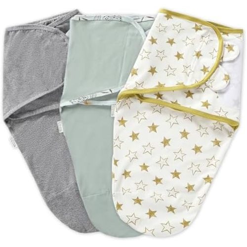 Baby Swaddle Warp Adjustable 3 Pack100% Cotton Newborn Swaddle Blanket for Boy Girl
