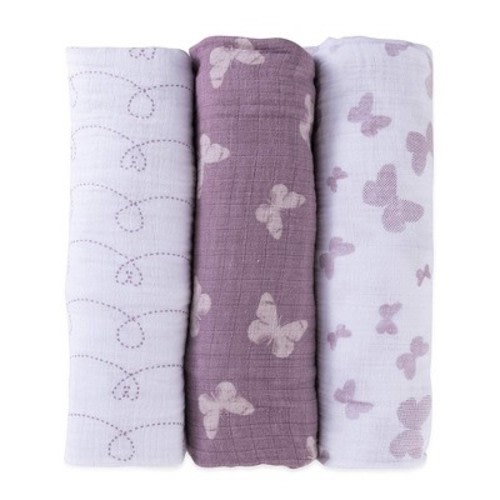 Ely's & Co. Cotton Muslin Swaddle Blanket 3 Pack, Color: Lavender