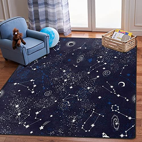 ALALAL Star Sky Area Rug, Space ​Galaxy Rug, Constellation Rugs for Living Room Rug Carpet for Bedroom 5'x7' (60 x 84 in) Blue