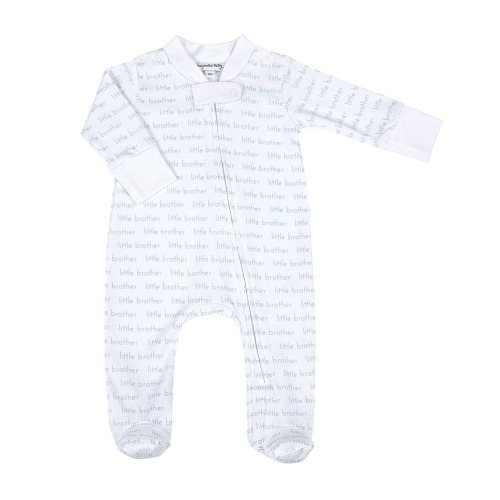 Little Brother Print Zip Footie | The Little Lamb