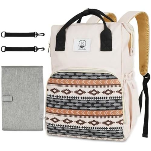 Western Diaper Bag with Changing Pad, Large Baby Bags Backpack with Stroller Straps & Insulated Pockets, Multifunction Waterproof Travel Diapers Back pack for Women & Man, Boho