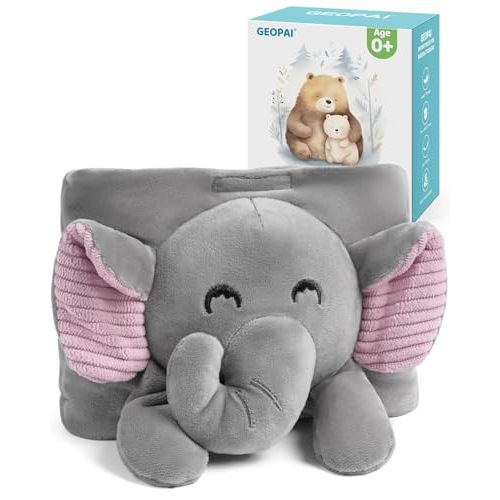 Baby Colic and Gas Relief, Flaxseed Baby Heated Tummy Wrap for Infants Colic Calm, Baby Heating Pad with Natural Warmth, Stomach Colic Relief for Newborns to Toddlers (Elephant)