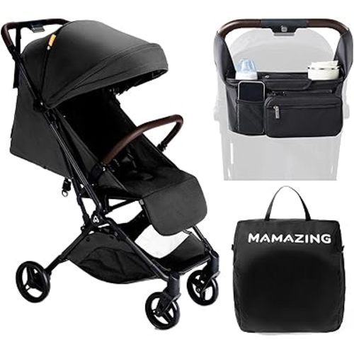 Baby Stroller with Organizer & Cushion, Mom’s Choice Gold Award Winner, Ultra Compact & Airplane-Friendly Travel Stroller, One-Handed Folding Stroller for Toddler, Only 11.5 lbs, Jet