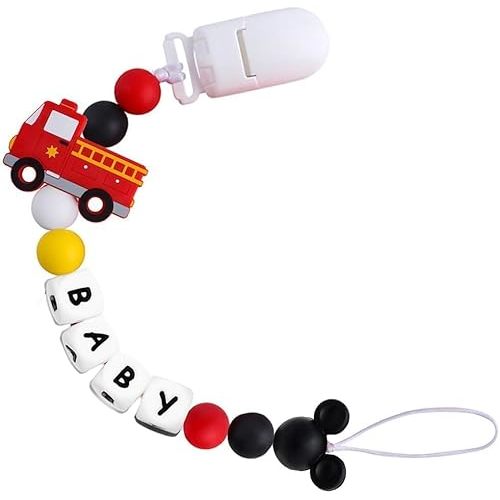 Car Pacifier Clip for Boys Handmade Stroller Clip Silicone Pacifier Chain Holder Clips