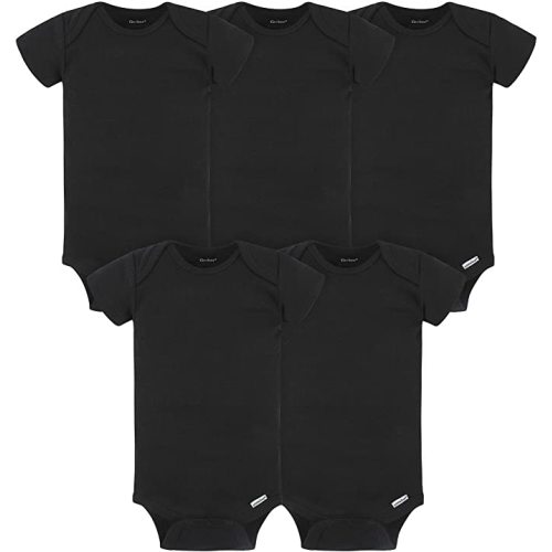 Gerber baby-boys 5-pack Solid Onesies Bodysuits - 18 Months - Black
